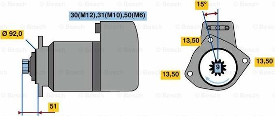 BOSCH 0 001 416 002 - Starteris ps1.lv