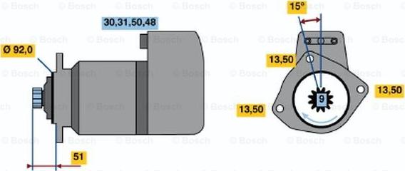 BOSCH 0 001 416 010 - Starteris ps1.lv