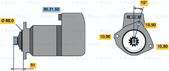 BOSCH 0 001 416 025 - Starteris ps1.lv