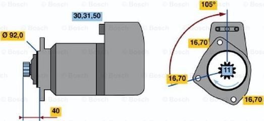 BOSCH 0 986 017 250 - Starteris ps1.lv