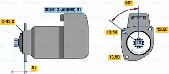 BOSCH 0 001 417 075 - Starteris ps1.lv