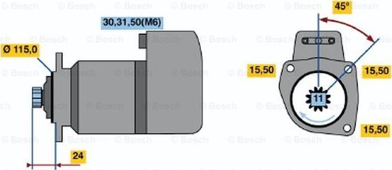 BOSCH 0 001 417 073 - Starteris ps1.lv