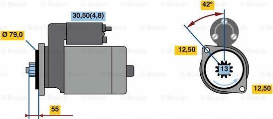 BOSCH 0 001 142 001 - Starteris ps1.lv