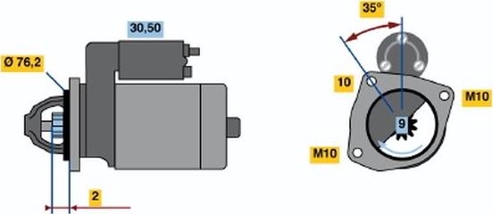 BOSCH 0 001 109 252 - Starteris ps1.lv