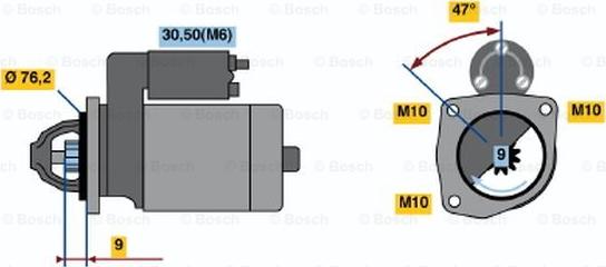 BOSCH 0 001 109 204 - Starteris ps1.lv