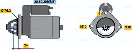 BOSCH 0 001 109 200 - Starteris ps1.lv