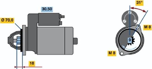 BOSCH 0 001 106 014 - Starteris ps1.lv