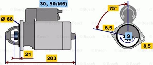 BOSCH 0 001 106 015 - Starteris ps1.lv