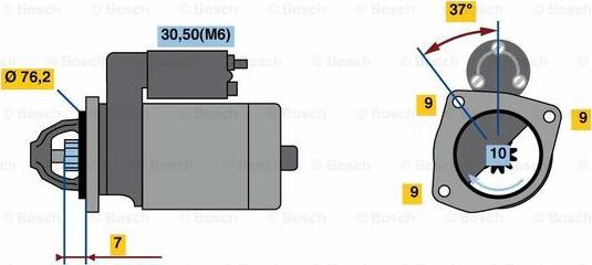 BOSCH 0 001 108 450 - Starteris ps1.lv