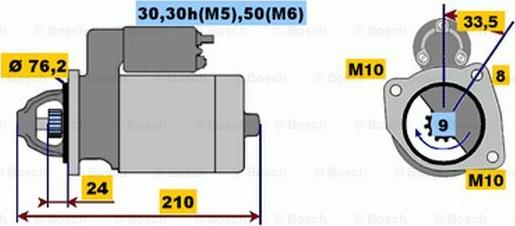 BOSCH 0 001 108 401 - Starteris ps1.lv