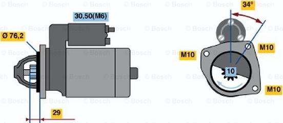 BOSCH 0 001 108 408 - Starteris ps1.lv