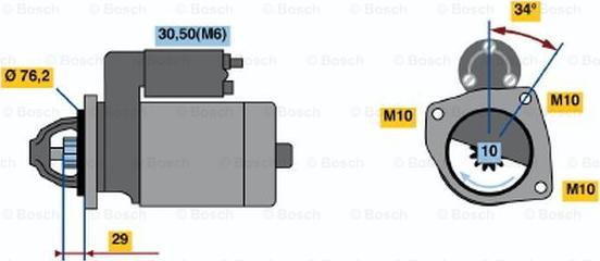 BOSCH 0 986 021 580 - Starteris ps1.lv