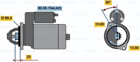 BOSCH 0 001 108 091 - Starteris ps1.lv