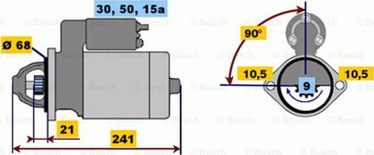 BOSCH 0 001 108 053 - Starteris ps1.lv