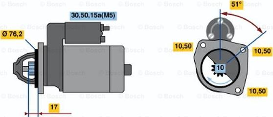 BOSCH 0 001 108 020 - Starteris ps1.lv