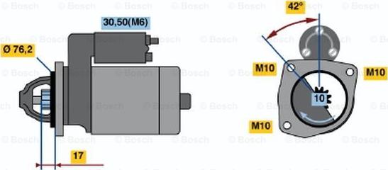 BOSCH 0 001 108 140 - Starteris ps1.lv