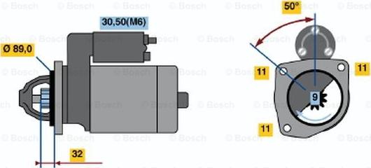 BOSCH 0 001 108 141 - Starteris ps1.lv