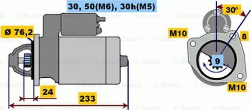 BOSCH 0 001 108 157 - Starteris ps1.lv