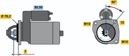 BOSCH 0 001 108 167 - Starteris ps1.lv