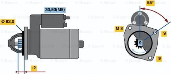 BOSCH 0 001 108 162 - Starteris ps1.lv