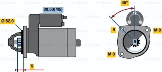 BOSCH 0 001 108 138 - Starteris ps1.lv