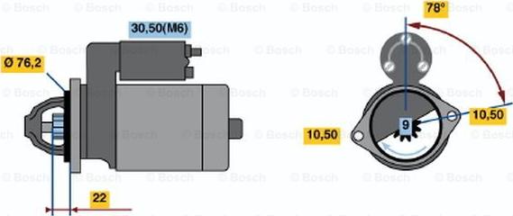 BOSCH 0 001 108 178 - Starteris ps1.lv