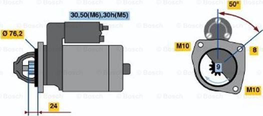 BOSCH 0 001 108 245 - Starteris ps1.lv