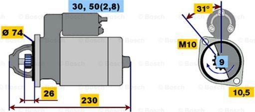 BOSCH 0 001 108 206 - Starteris ps1.lv