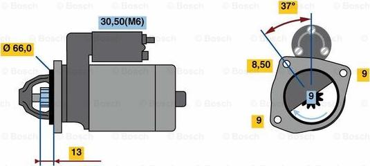 BOSCH 0 001 107 490 - Starteris ps1.lv