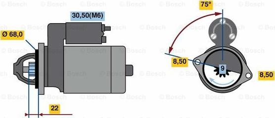 BOSCH 0 001 107 492 - Starteris ps1.lv