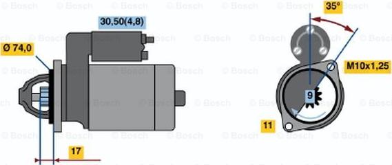 BOSCH 0 001 107 440 - Starteris ps1.lv