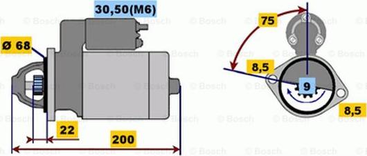 BOSCH 0 001 107 409 - Starteris ps1.lv