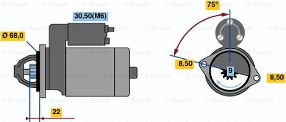 BOSCH 0 001 107 404 - Starteris ps1.lv