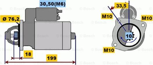 BOSCH 0 001 107 410 - Starteris ps1.lv