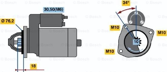 BOSCH 0 001 107 418 - Starteris ps1.lv