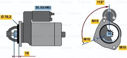 BOSCH 0 001 107 501 - Starteris ps1.lv