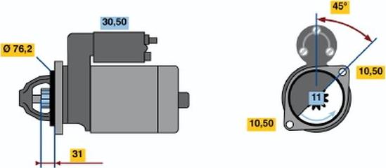 BOSCH 0 001 107 090 - Starteris ps1.lv