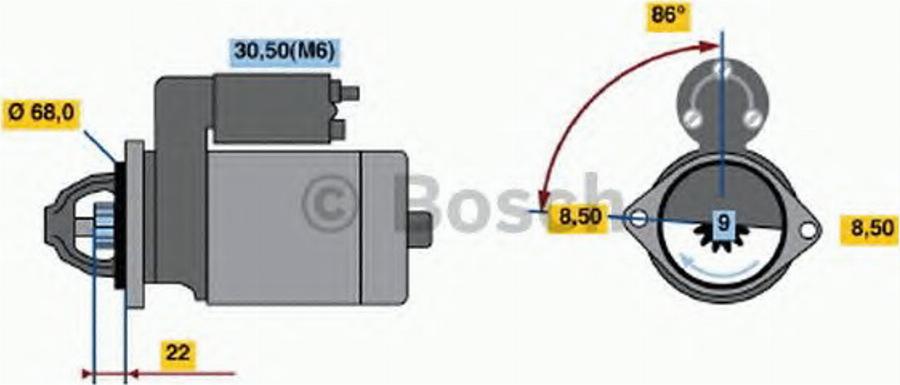 BOSCH 0001107098 - Starteris ps1.lv