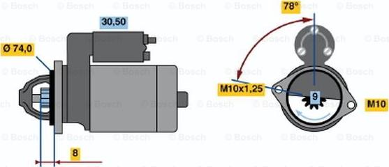 BOSCH 0 986 018 690 - Starteris ps1.lv