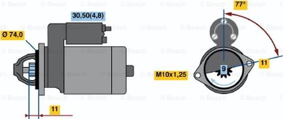 BOSCH 0 001 107 075 - Starteris ps1.lv