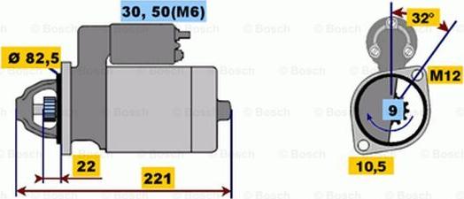 BOSCH 0 001 107 100 - Starteris ps1.lv