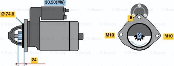 BOSCH 0 001 115 045 - Starteris ps1.lv