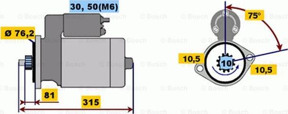 BOSCH 0 001 110 059 - Starteris ps1.lv