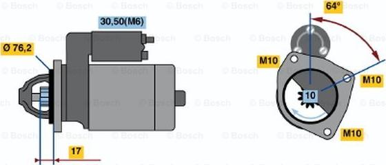 BOSCH 0 001 110 065 - Starteris ps1.lv