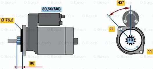 BOSCH 0 001 110 073 - Starteris ps1.lv