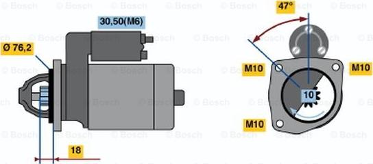 BOSCH 0 001 110 104 - Starteris ps1.lv