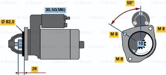 BOSCH 0 001 110 125 - Starteris ps1.lv