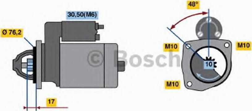 BOSCH 0001112033 - Starteris ps1.lv