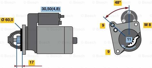 BOSCH 0 001 138 047 - Starteris ps1.lv