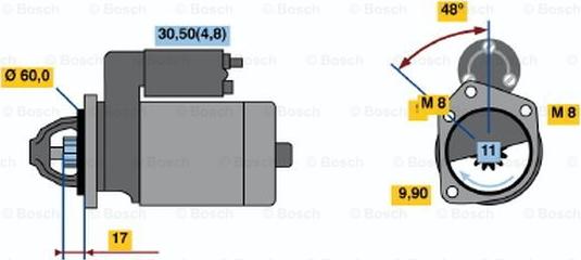 BOSCH 0 001 138 005 - Starteris ps1.lv